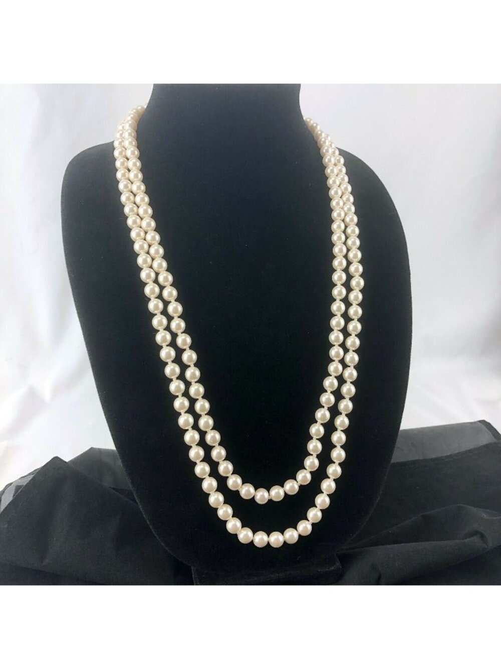 Kohl's Necklace Silver-Tone Extra Long Faux Pearl 57" by Occasion